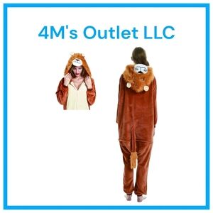 Cozy Lion Onesie Costume for Women - Brown